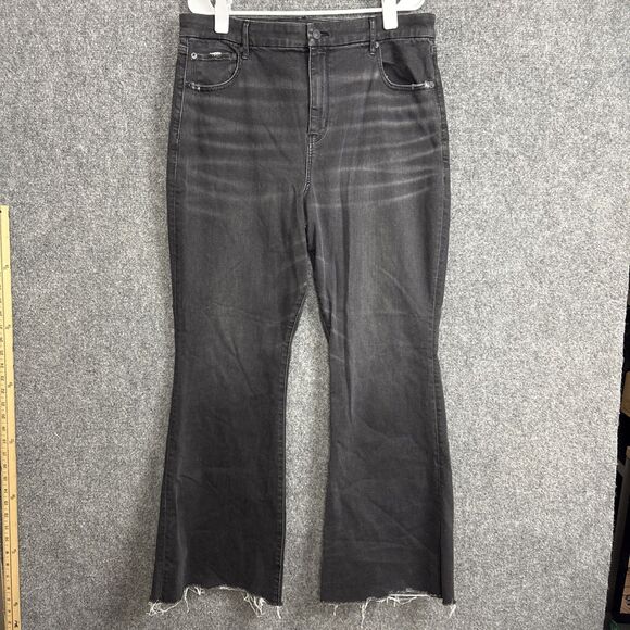 American Eagle Outfitters Denim - American Eagle Curvy Super High Rise Flare Jeans Womens Size 20 Black Raw Hem